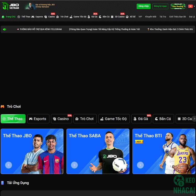 Esports và những sản phẩm khác tại JBO