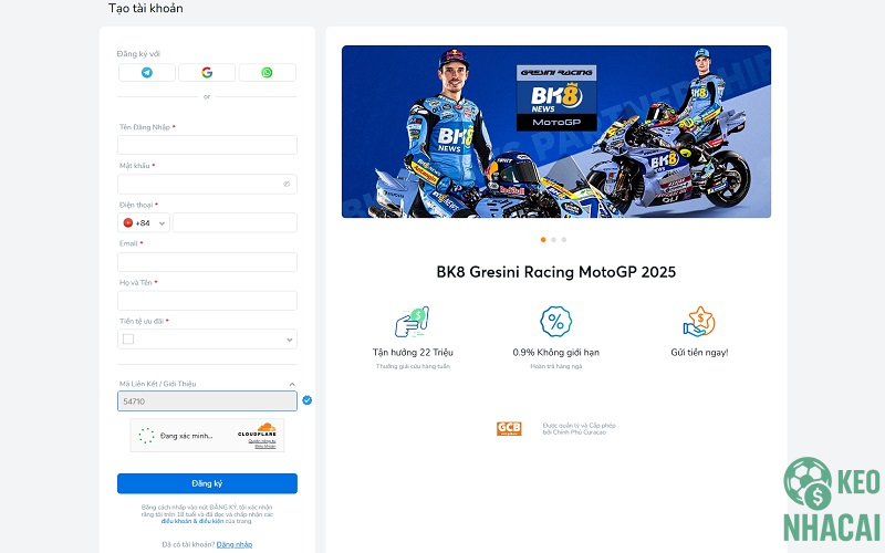 Quy trình đăng ký/đăng nhập nhanh gọn