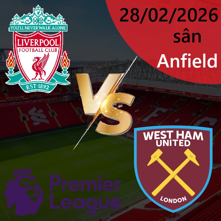 Thông tin trận đấu Liverpool vs West Ham