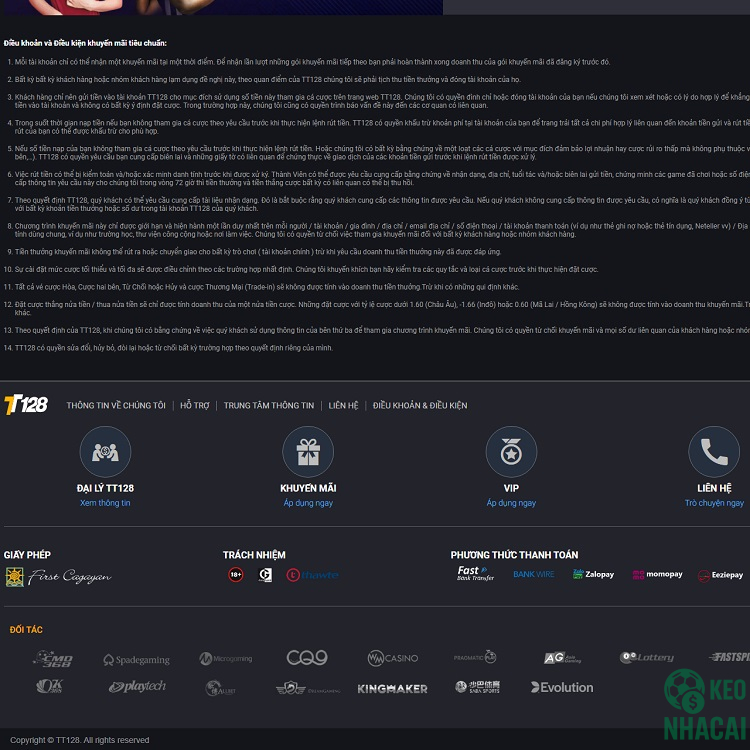 sự cam đoan về uy tín của nhà cái TT128